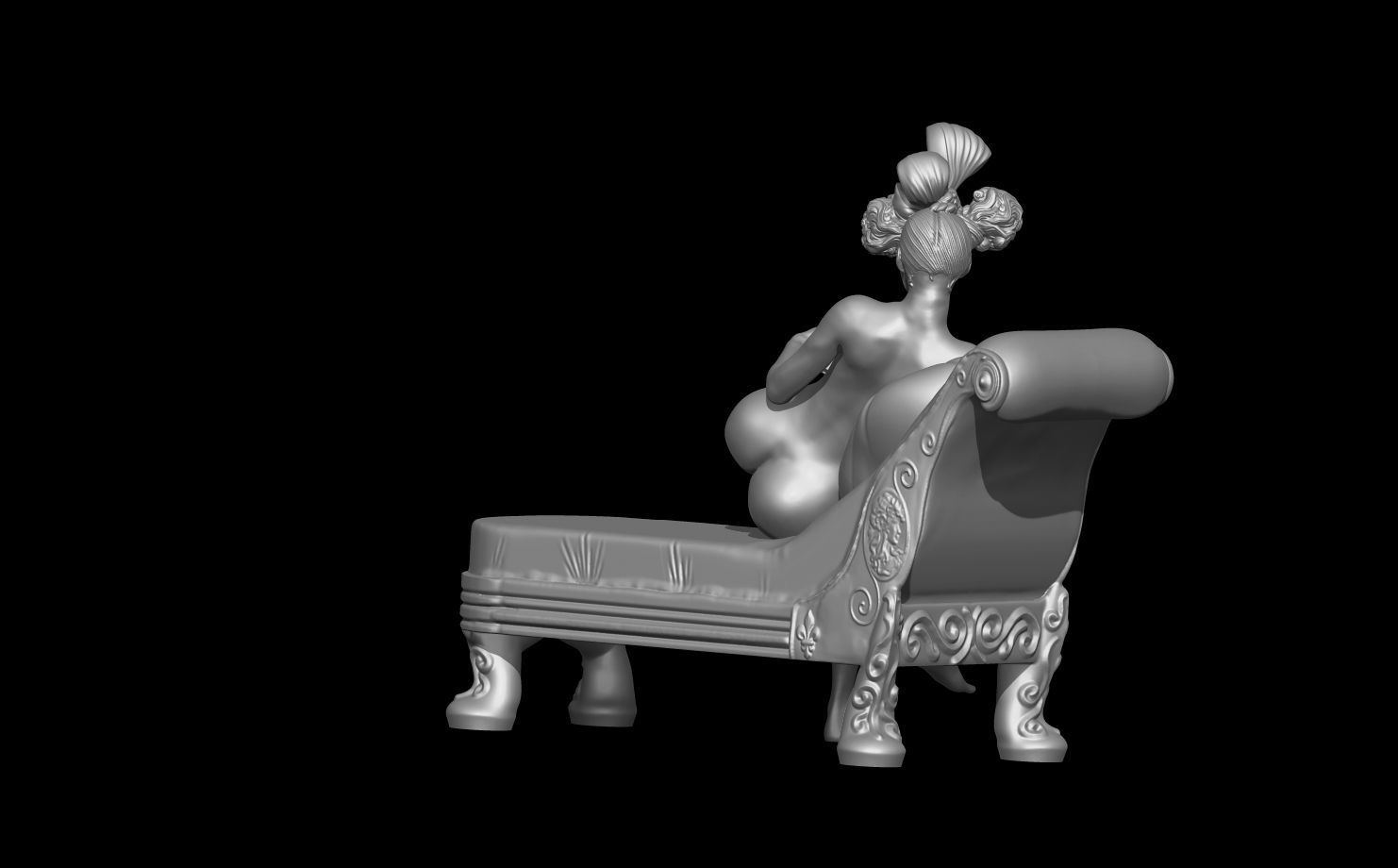 Erotic high quality figure Claire and the couch 3D print model_3