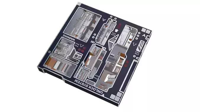 Tech Panel with different sci-fi texture variants 3D model