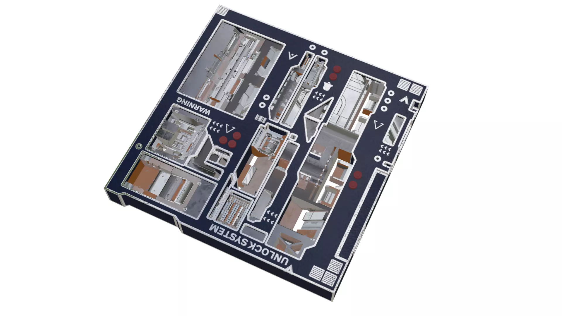 Tech Panel with different sci-fi texture variants 3D model_0