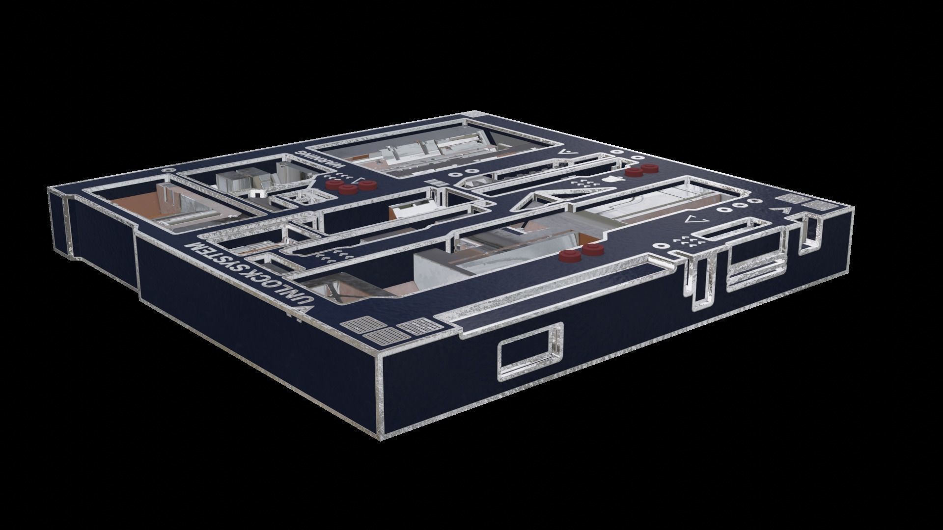 Tech Panel with different sci-fi texture variants 3D model_11