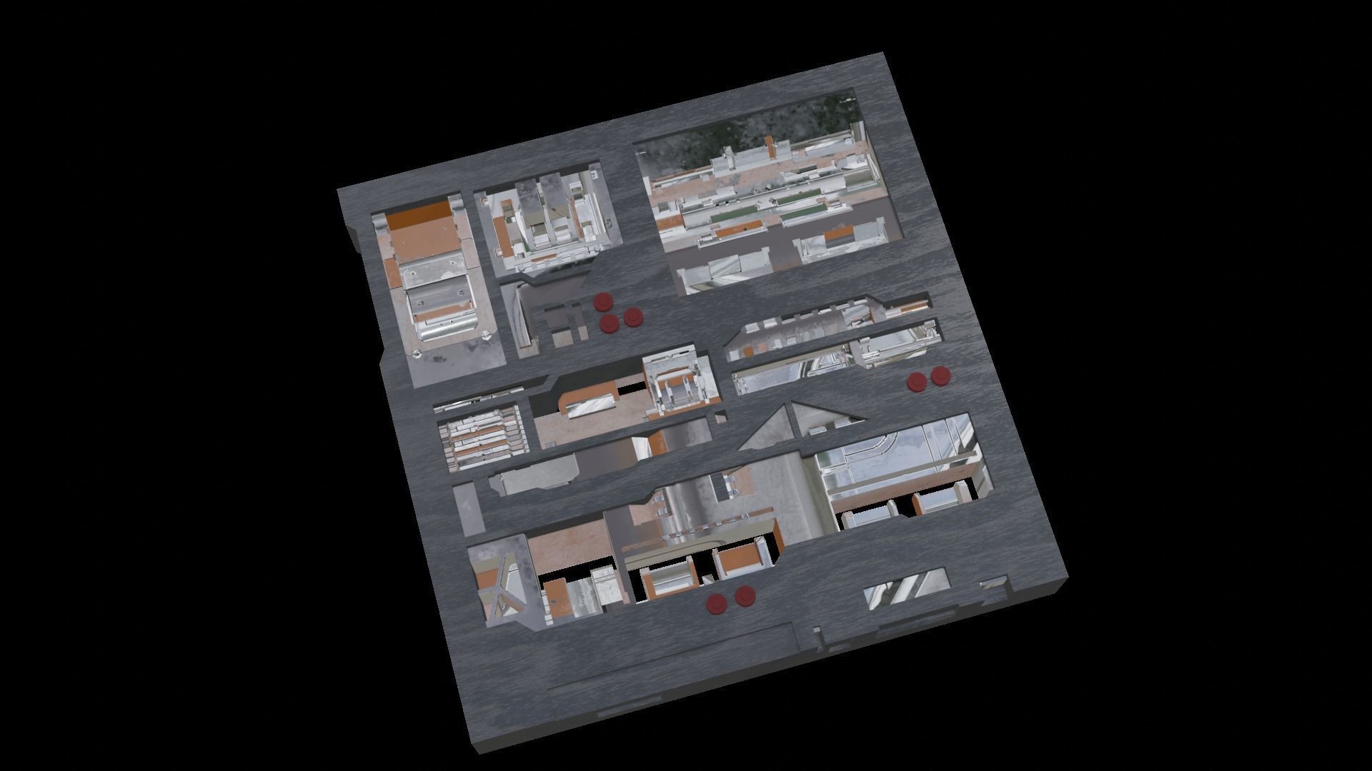 Tech Panel with different sci-fi texture variants 3D model_9