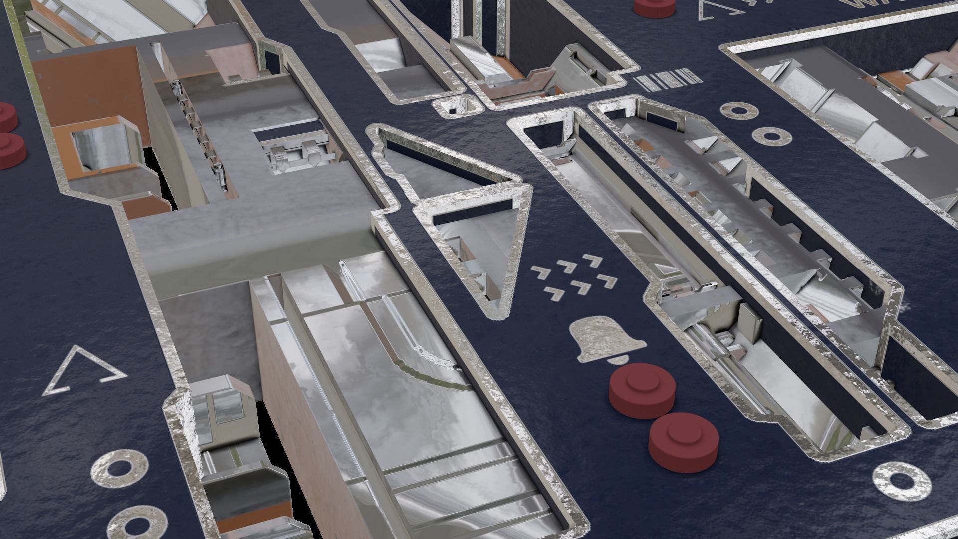 Tech Panel with different sci-fi texture variants 3D model_28