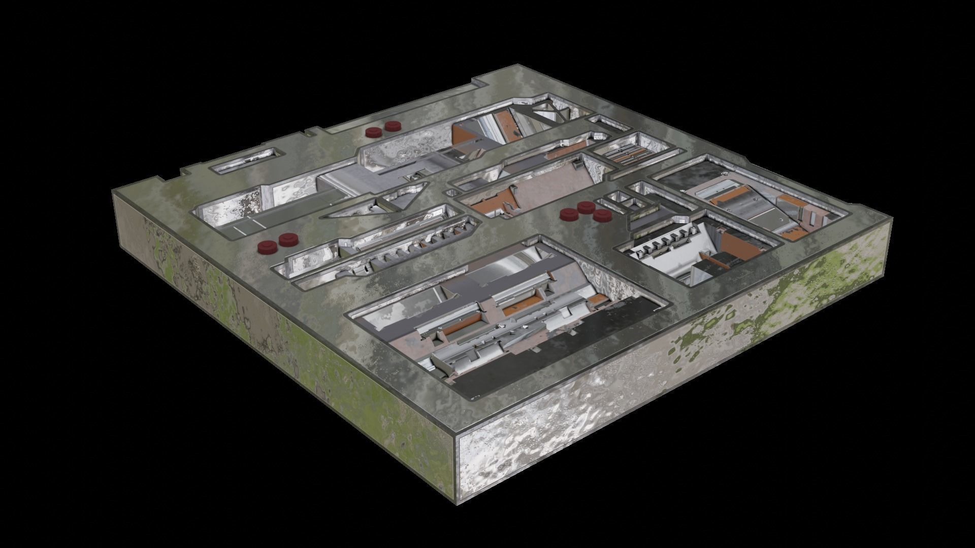 Tech Panel with different sci-fi texture variants 3D model_30