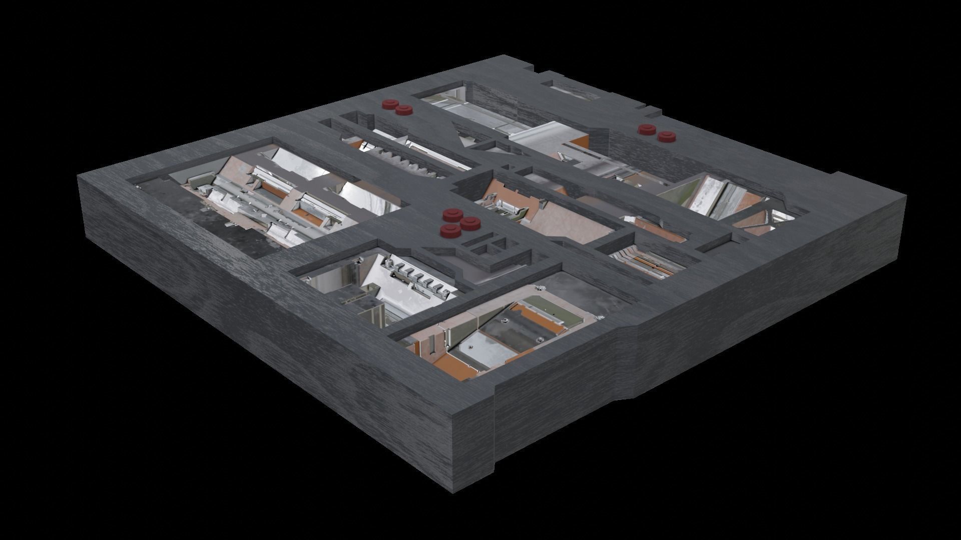 Tech Panel with different sci-fi texture variants 3D model_18