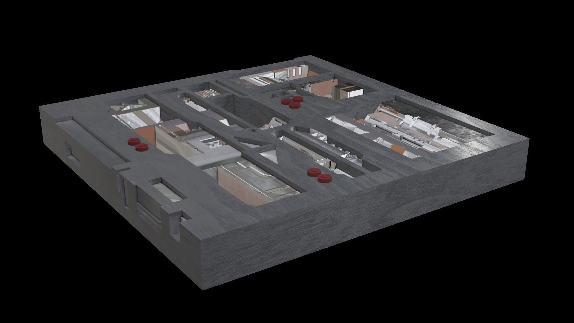 Tech Panel with different sci-fi texture variants 3D model_3
