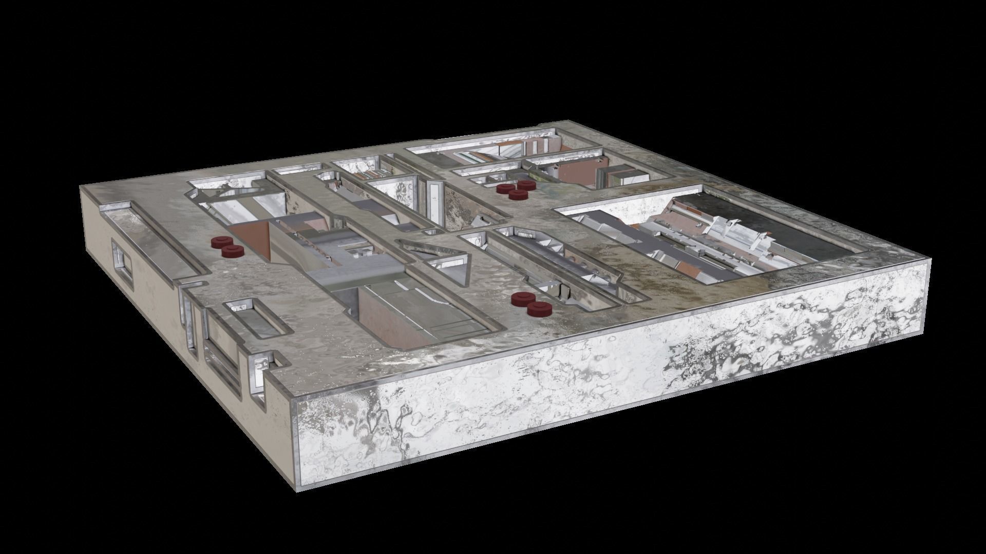 Tech Panel with different sci-fi texture variants 3D model_23