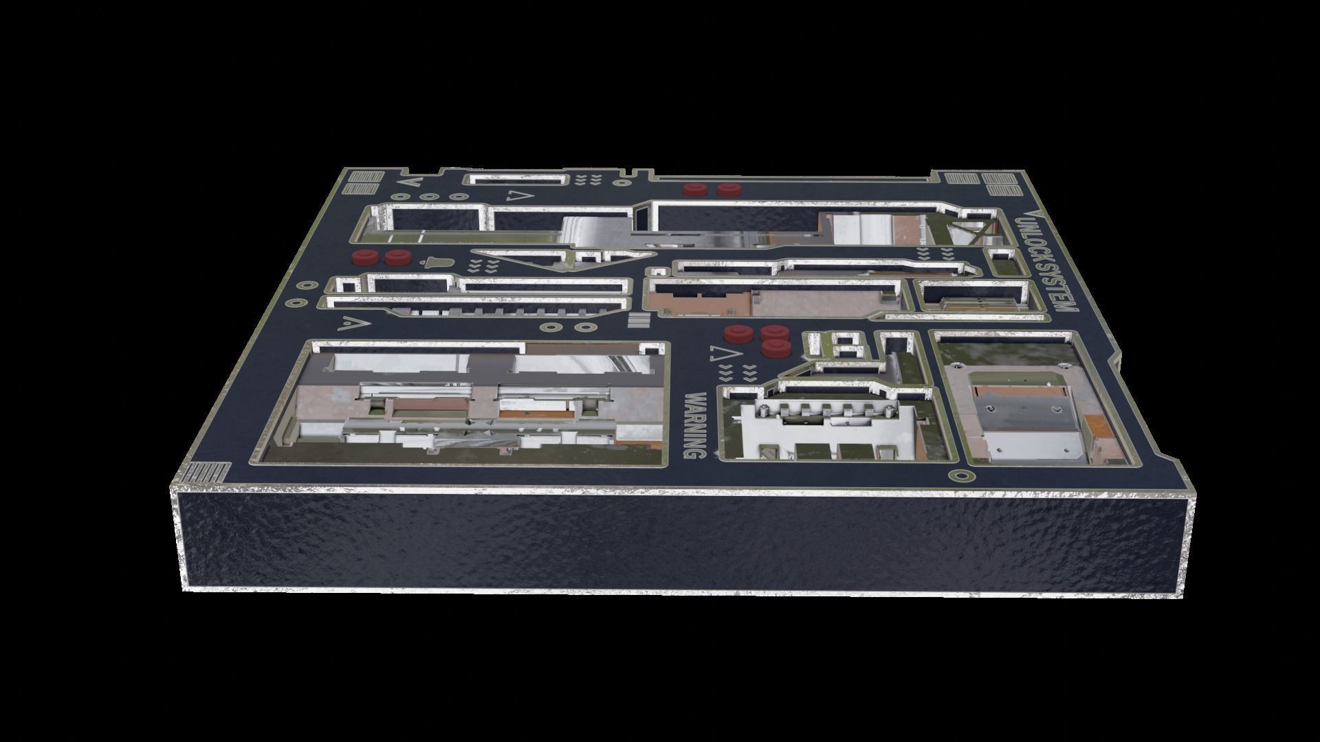 Tech Panel with different sci-fi texture variants 3D model_10