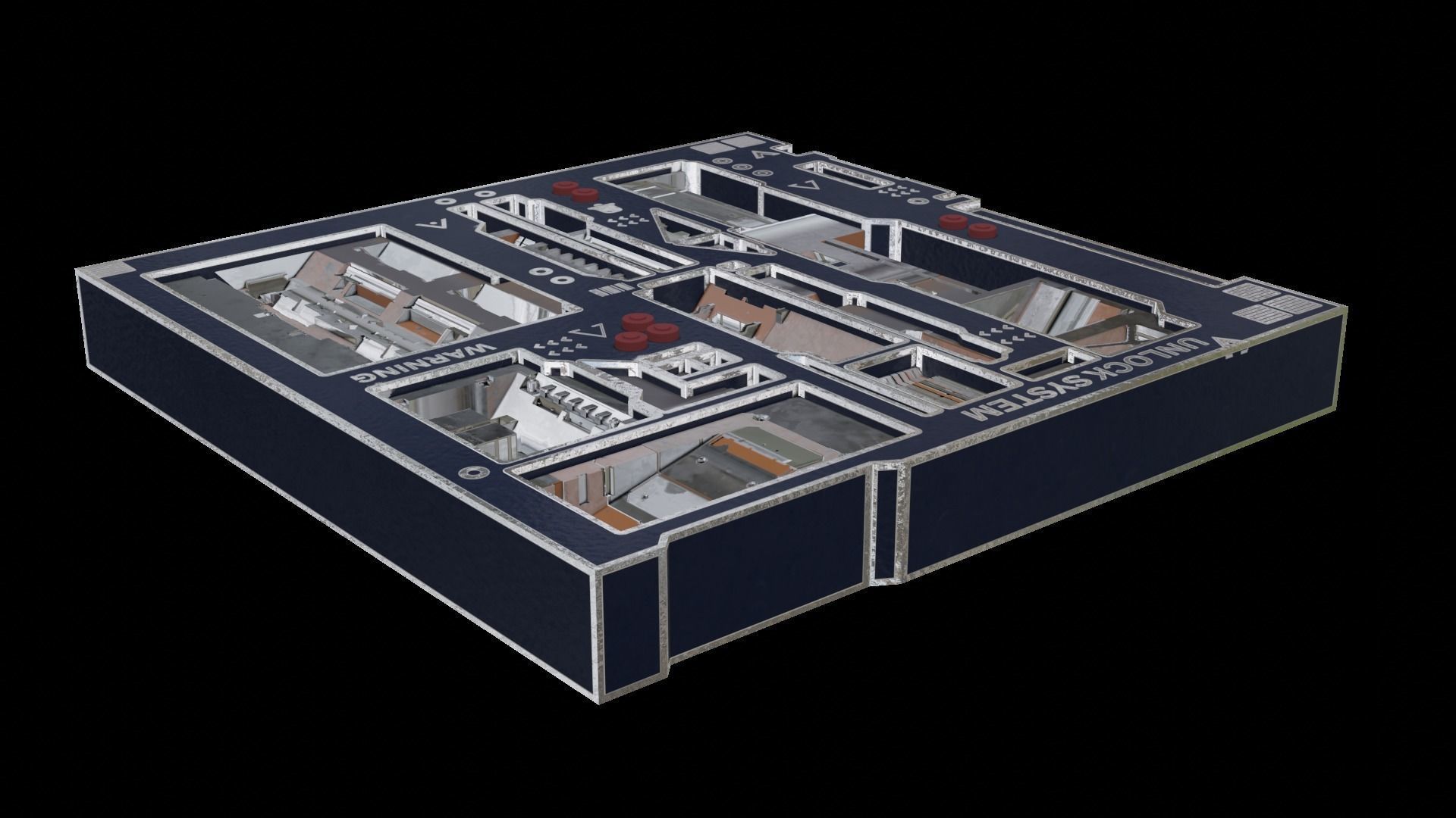 Tech Panel with different sci-fi texture variants 3D model_8