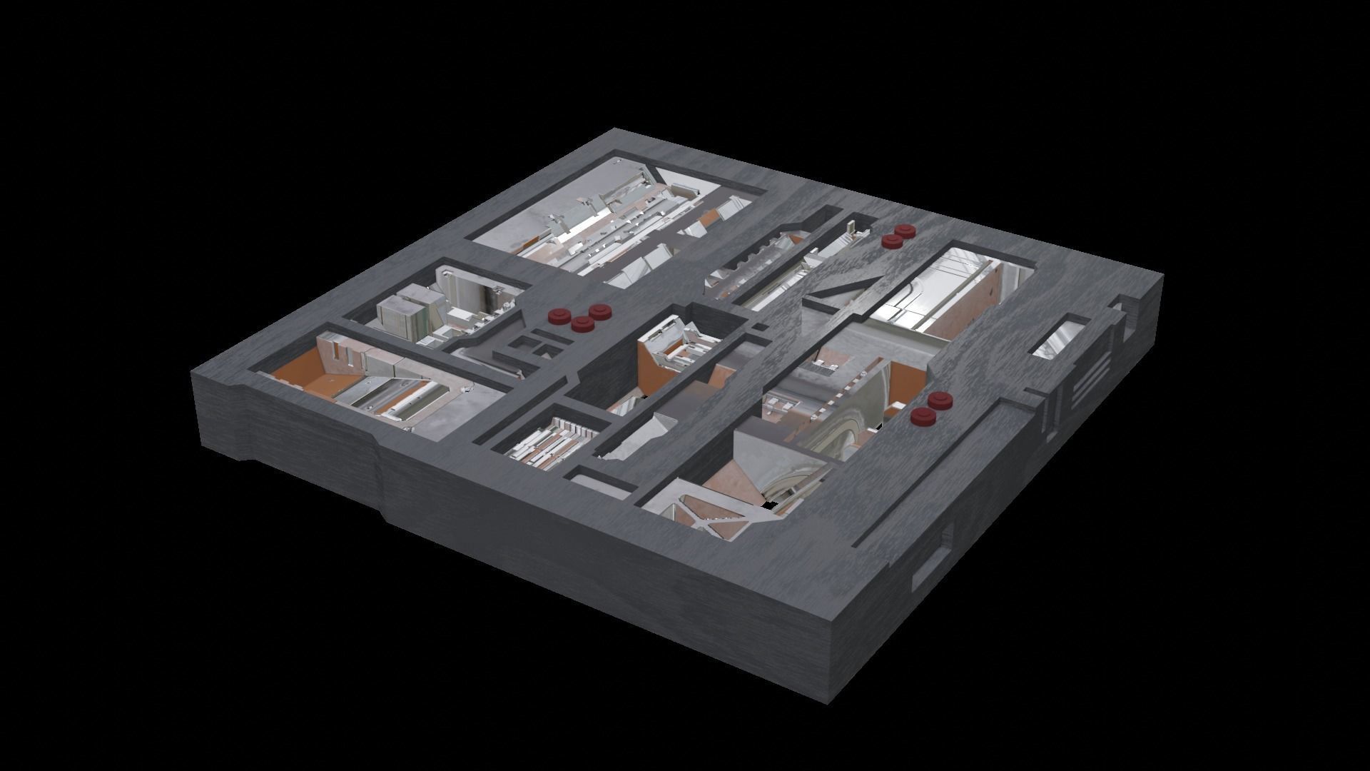 Tech Panel with different sci-fi texture variants 3D model_16