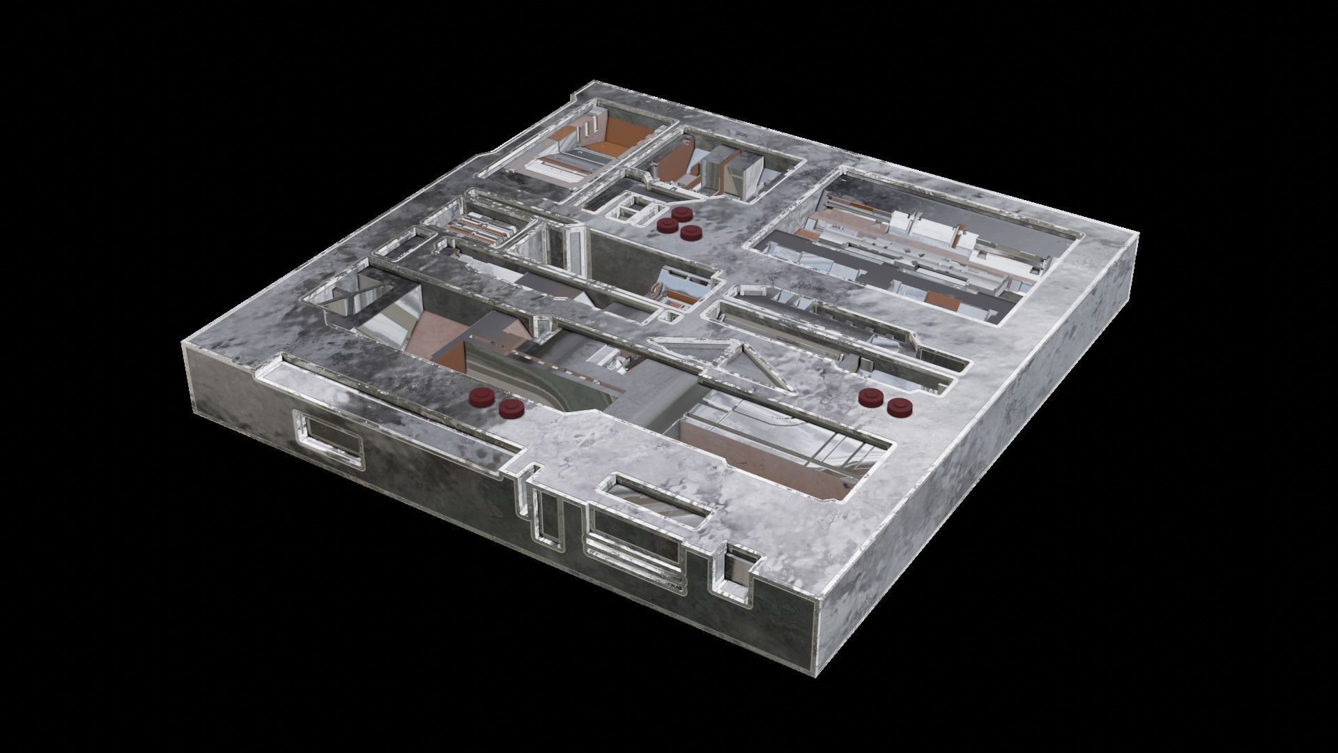 Tech Panel with different sci-fi texture variants 3D model_20