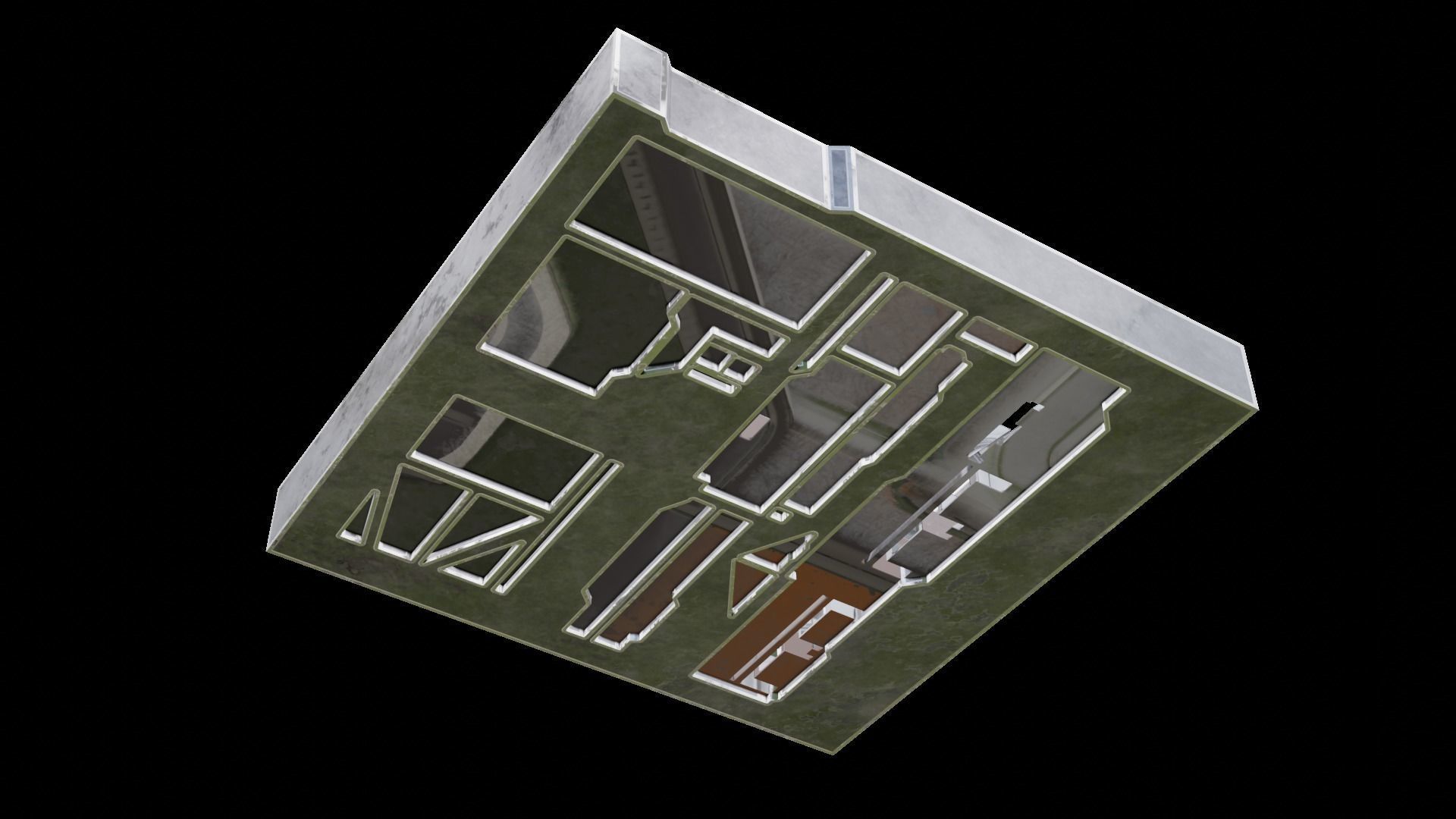 Tech Panel with different sci-fi texture variants 3D model_27