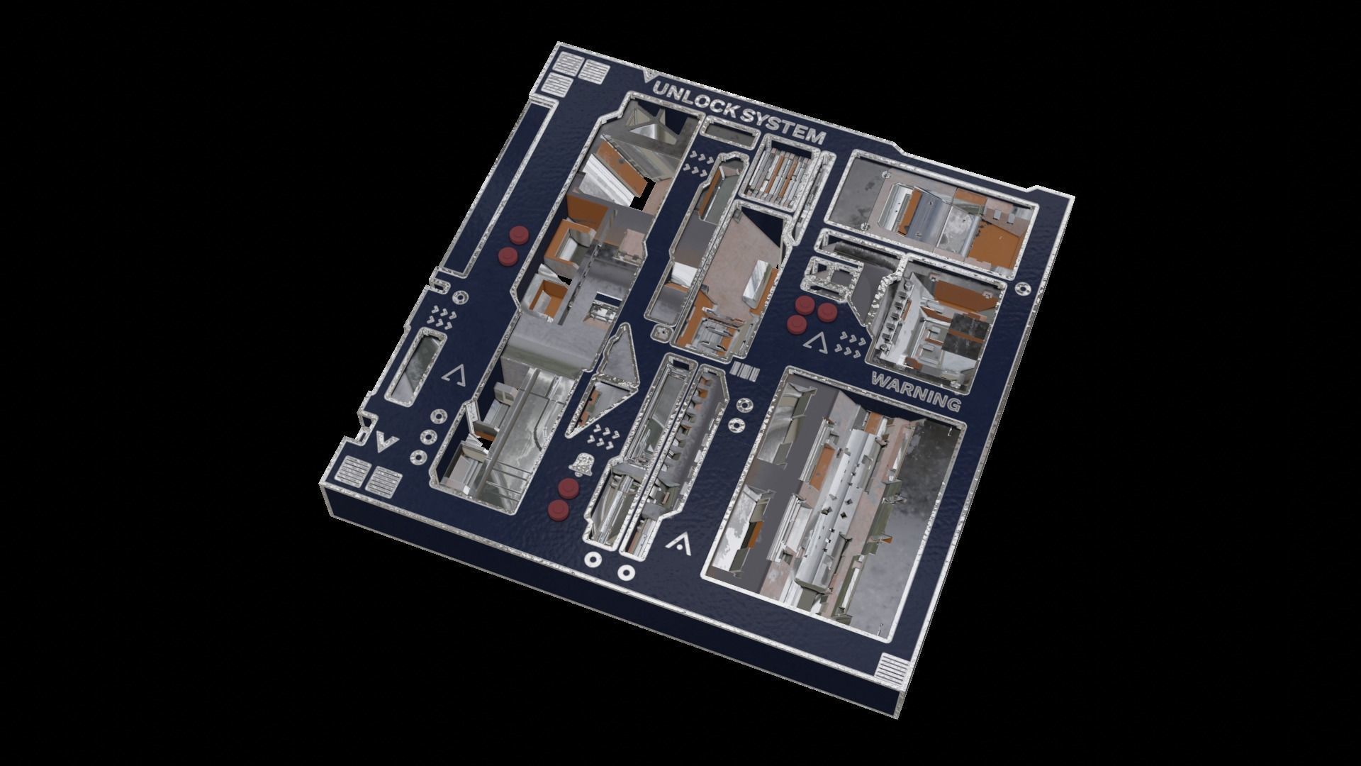 Tech Panel with different sci-fi texture variants 3D model_12
