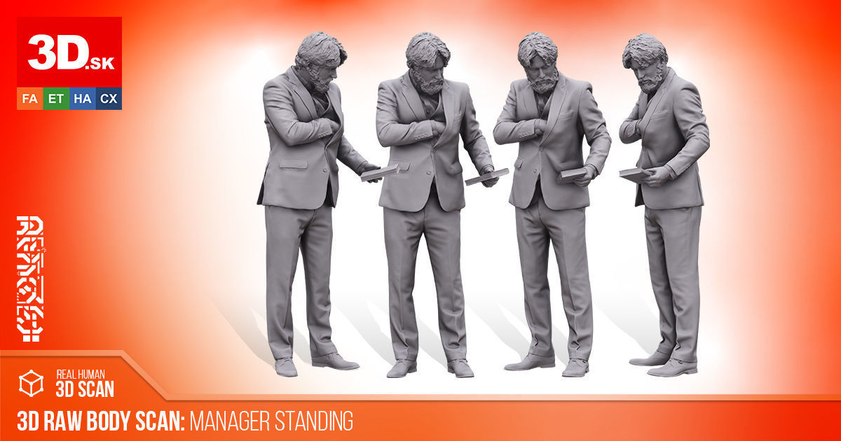 Cleaned 3D scan Arron Cooper Manager Standing 3D model_2