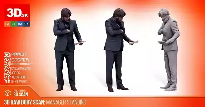 Cleaned 3D scan Arron Cooper Manager Standing 3D model