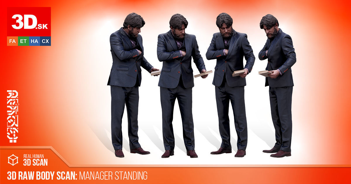 Cleaned 3D scan Arron Cooper Manager Standing 3D model_1