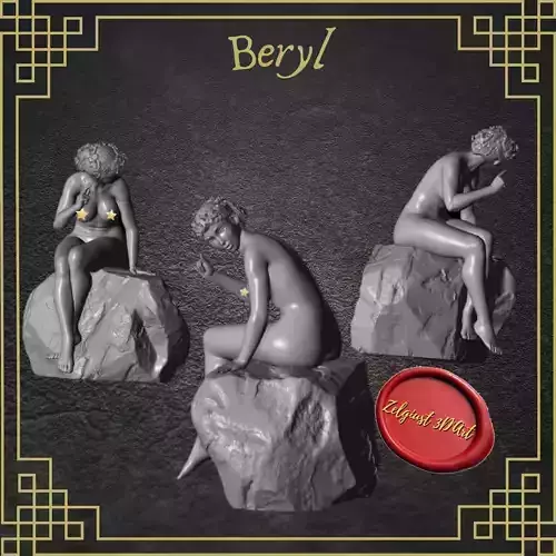 Erotic high quality figure Beryl on the rock