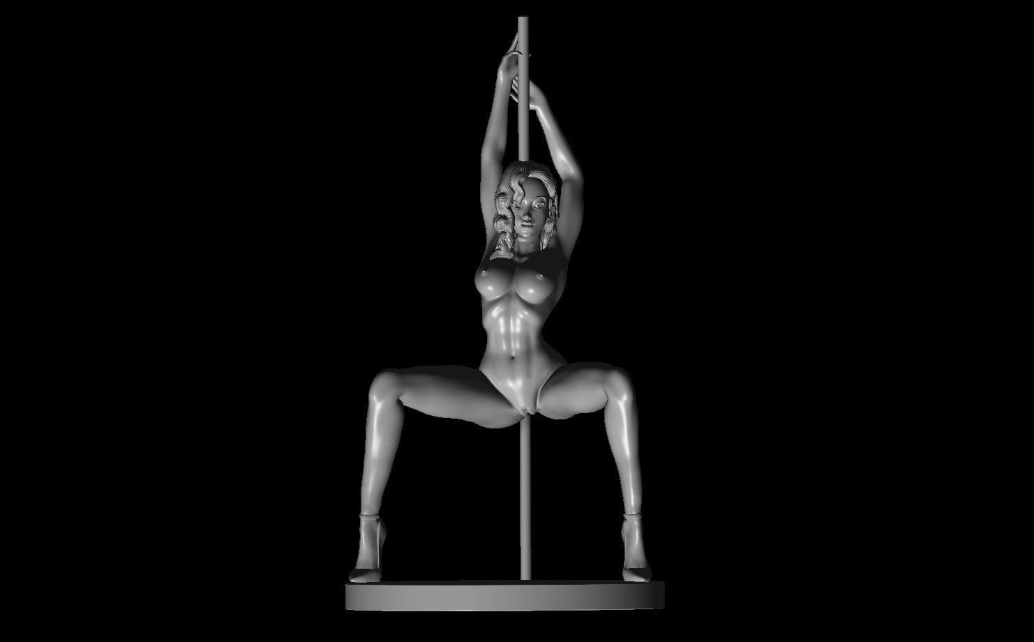 Erotic high quality figure Eryn the pole dancer 3D print model_2