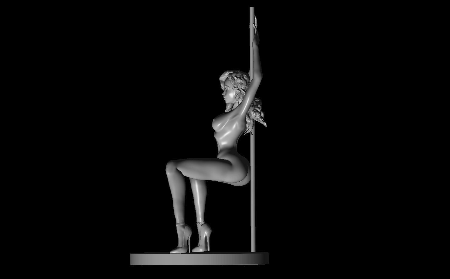 Erotic high quality figure Eryn the pole dancer 3D print model_8