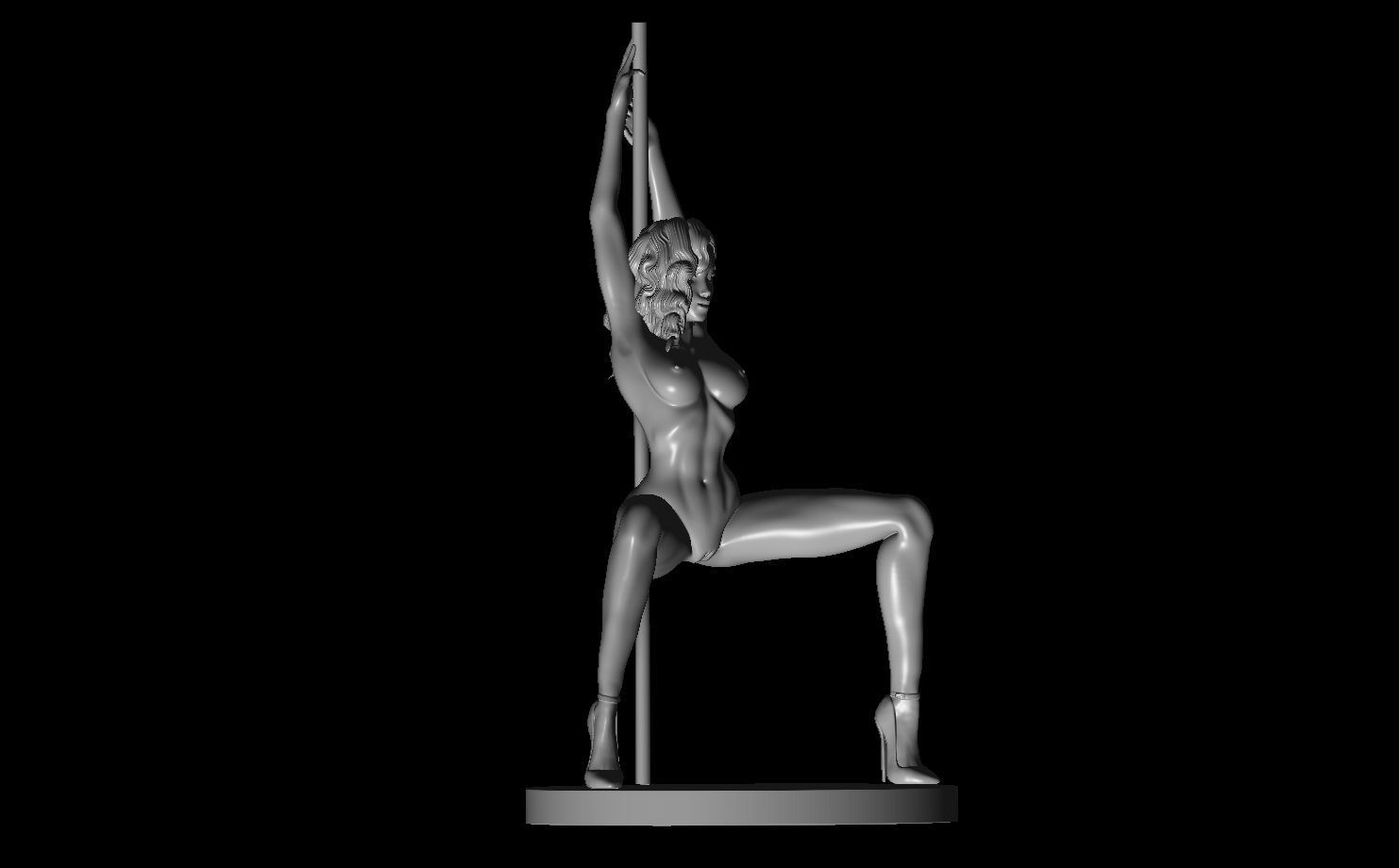Erotic high quality figure Eryn the pole dancer 3D print model_3