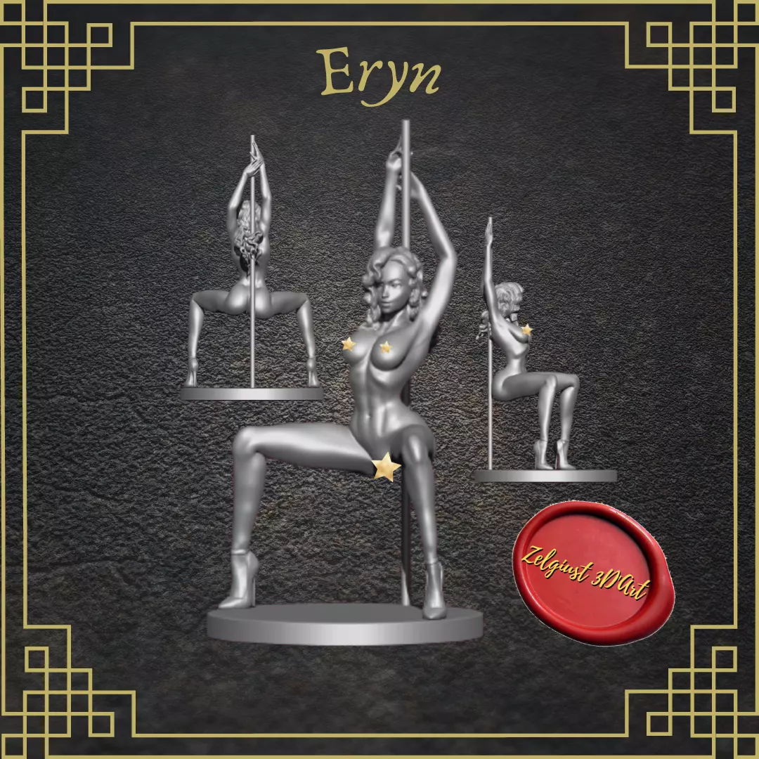 Erotic high quality figure Eryn the pole dancer 3D print model_0