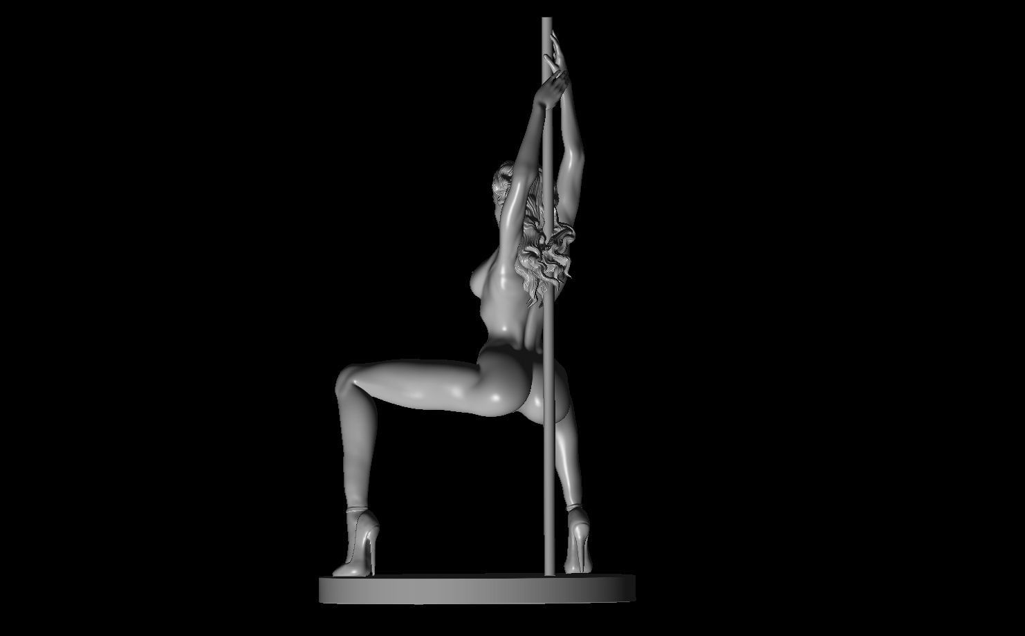 Erotic high quality figure Eryn the pole dancer 3D print model_7