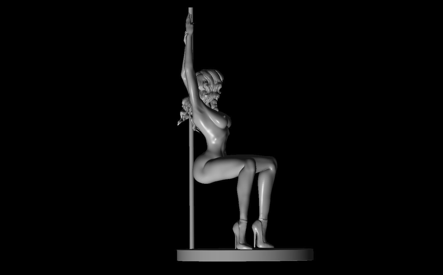 Erotic high quality figure Eryn the pole dancer 3D print model_4
