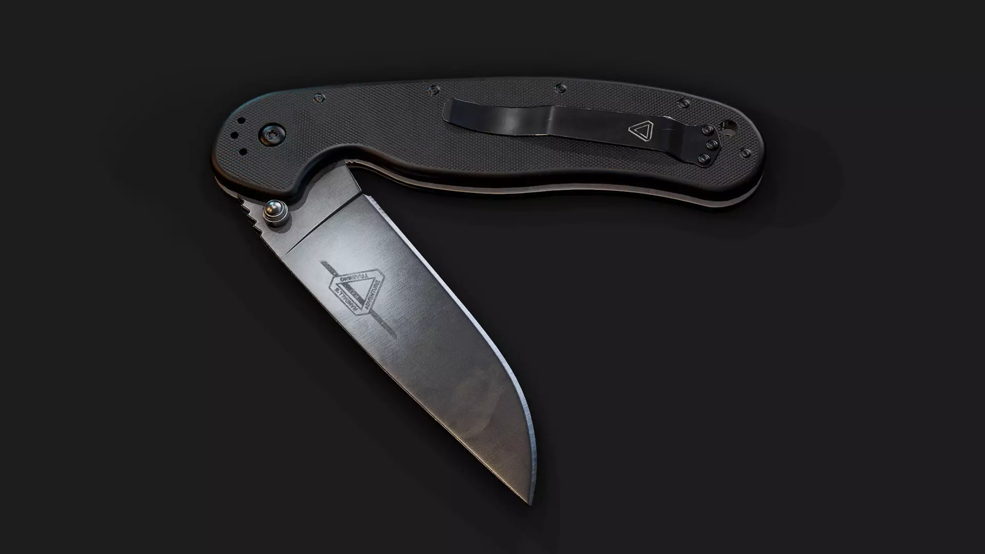 Folding knife Ontario RAT gameready Low-poly 3D model_0