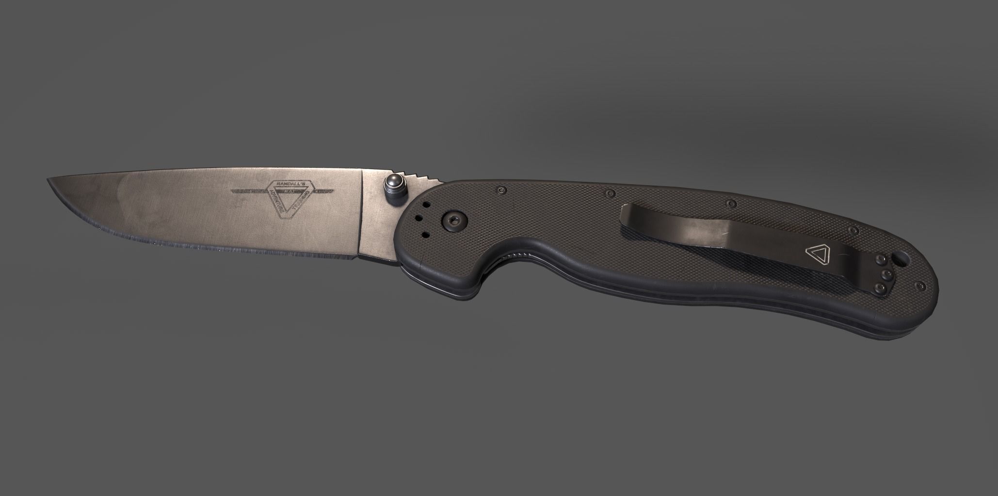 Folding knife Ontario RAT gameready Low-poly 3D model_5
