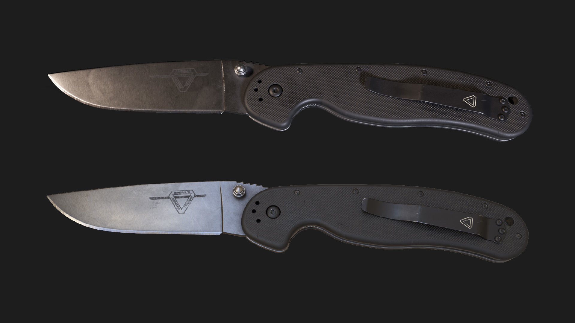 Folding knife Ontario RAT gameready Low-poly 3D model_3