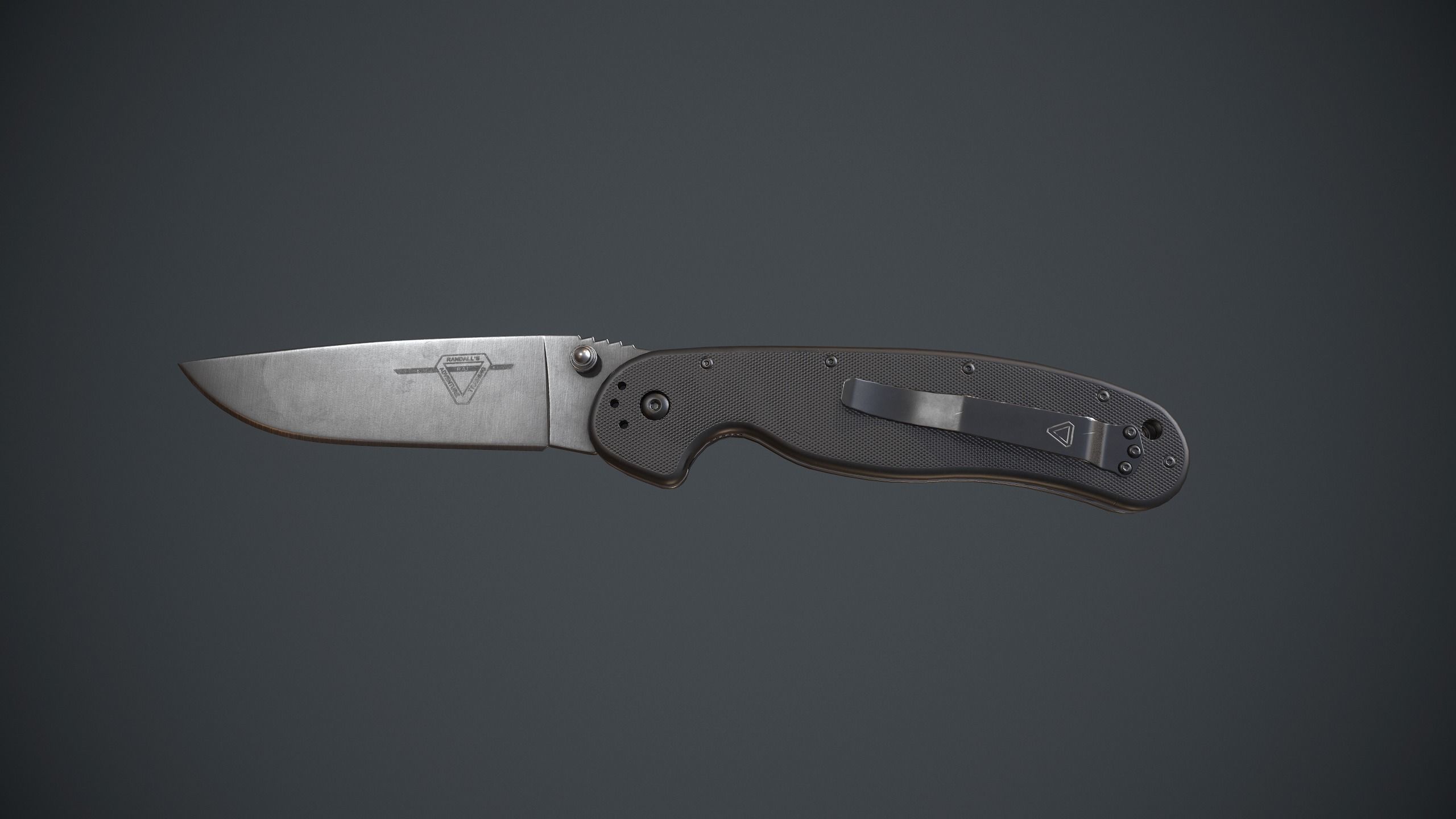 Folding knife Ontario RAT gameready Low-poly 3D model_7
