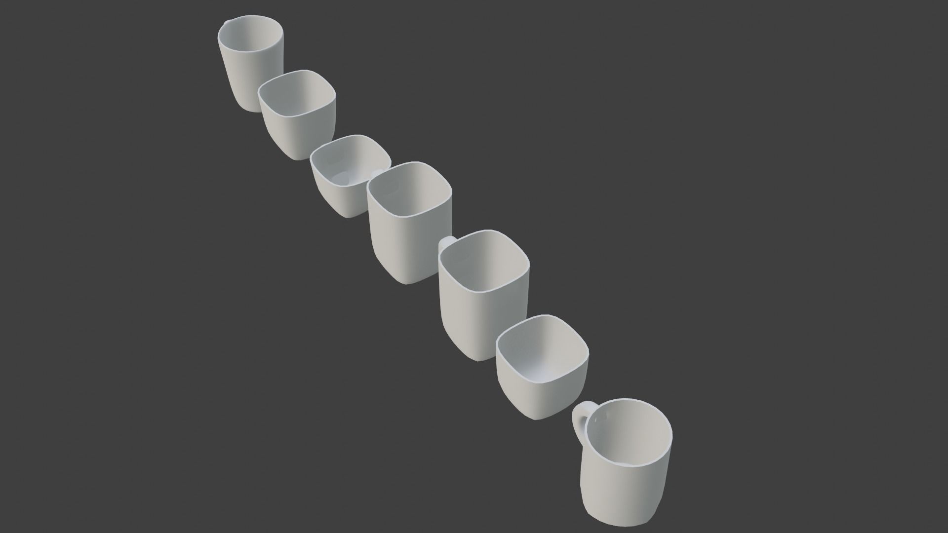 3D model Mug and cup Set - Low Poly game-ready VR / AR / low-poly ...