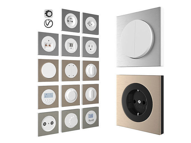 Berker R3 Stainless steel and aluminum Low-poly 3D model