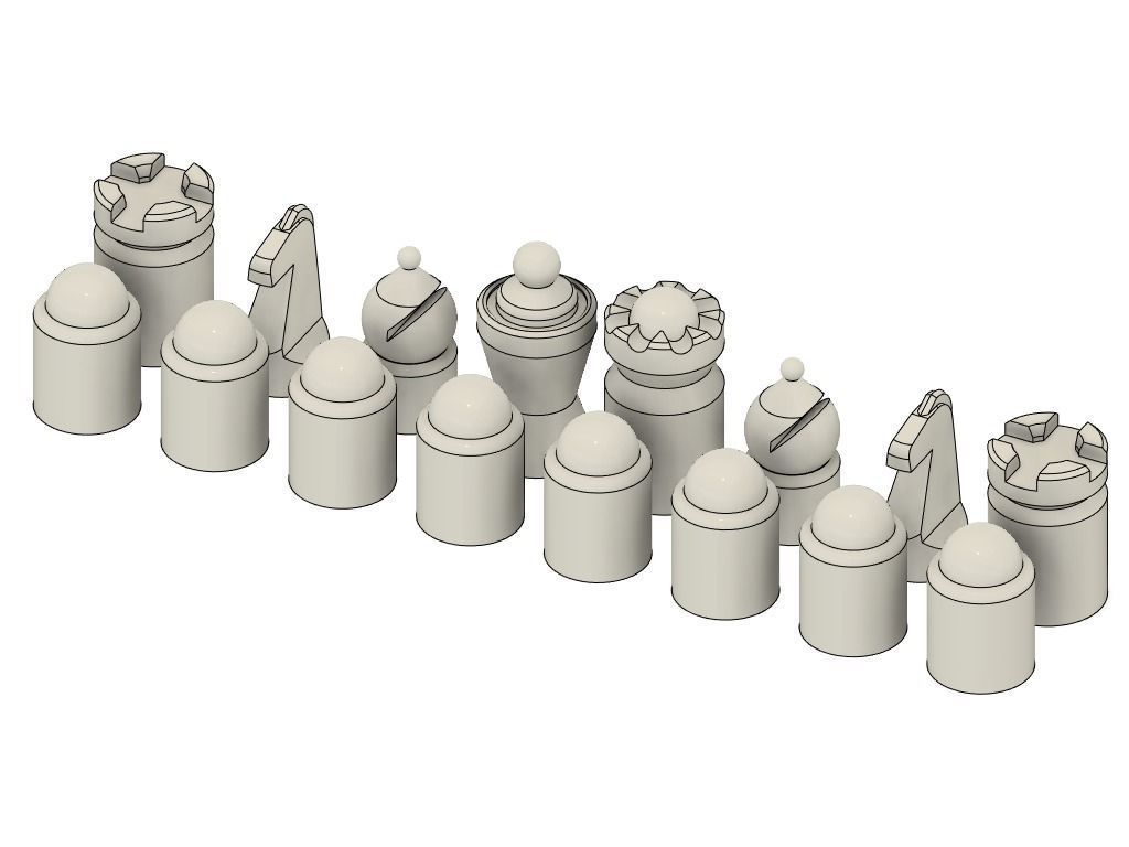 Minimal Chess Set No2 3D print model_8
