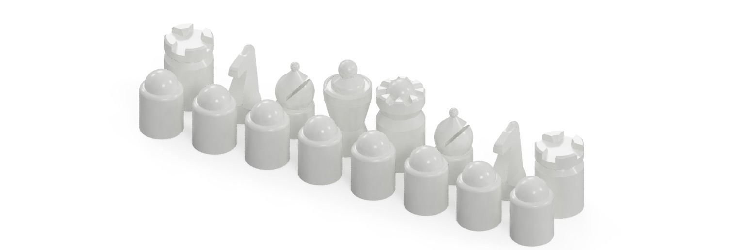 Minimal Chess Set No2 3D print model_9