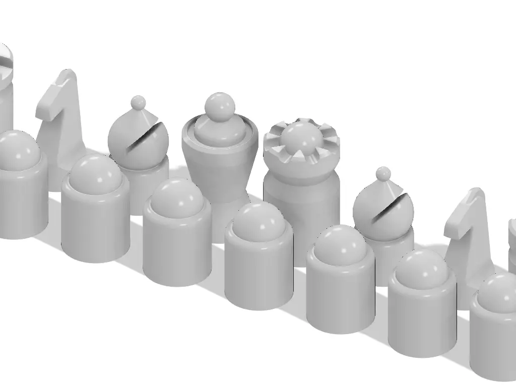 Minimal Chess Set No2 3D print model_0