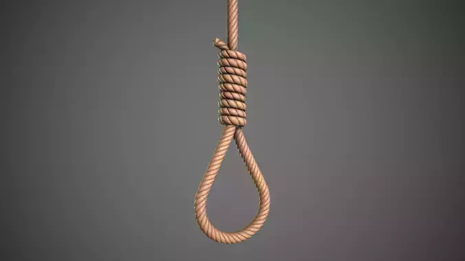 Suicide Execution Rope Low-poly 3D model