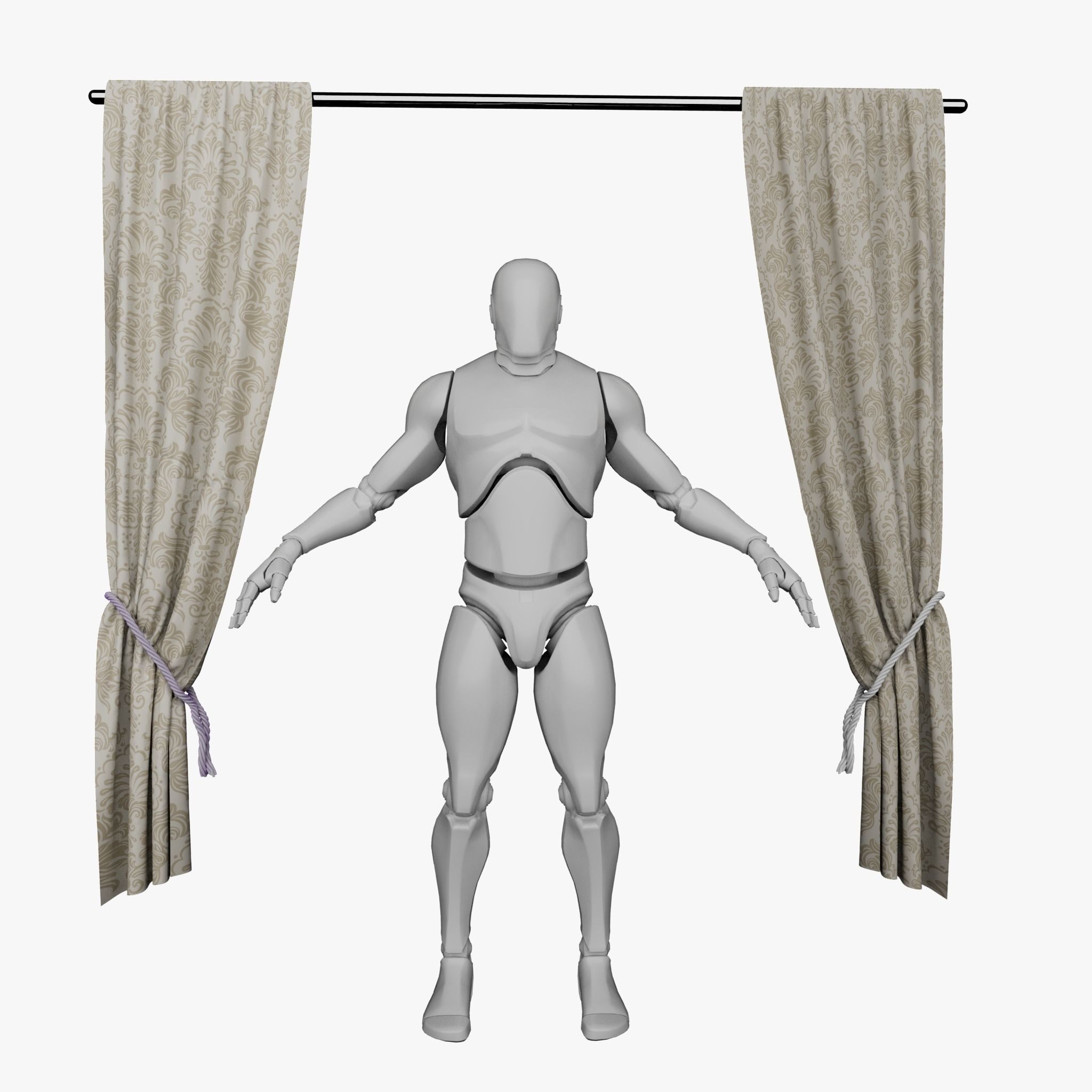Simple Curtain 3D model_4