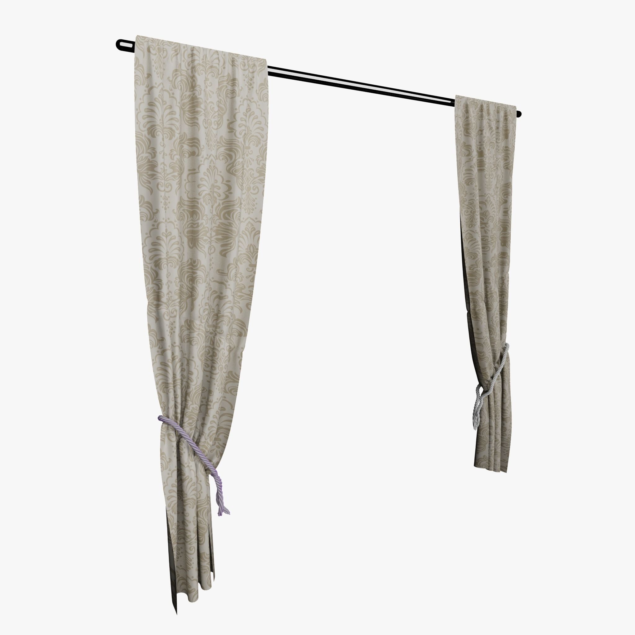Simple Curtain 3D model_1
