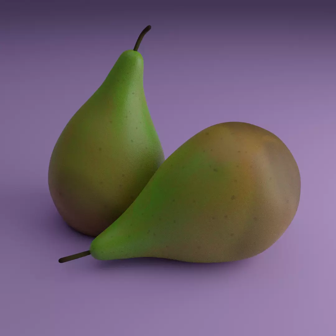 Pear Model two pears Low-poly 3D model_0