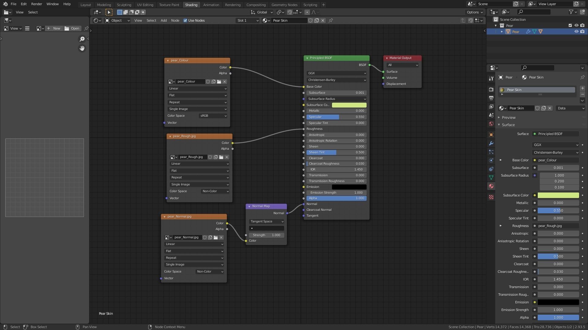 Pear Model two pears Low-poly 3D model_13