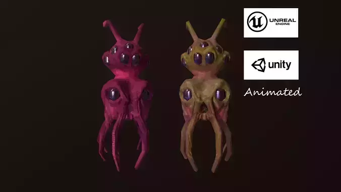 Octopus Meduse Low-poly 3D model