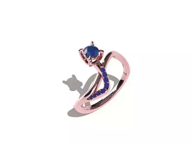 Anello Solitario oro rosa 3D print model