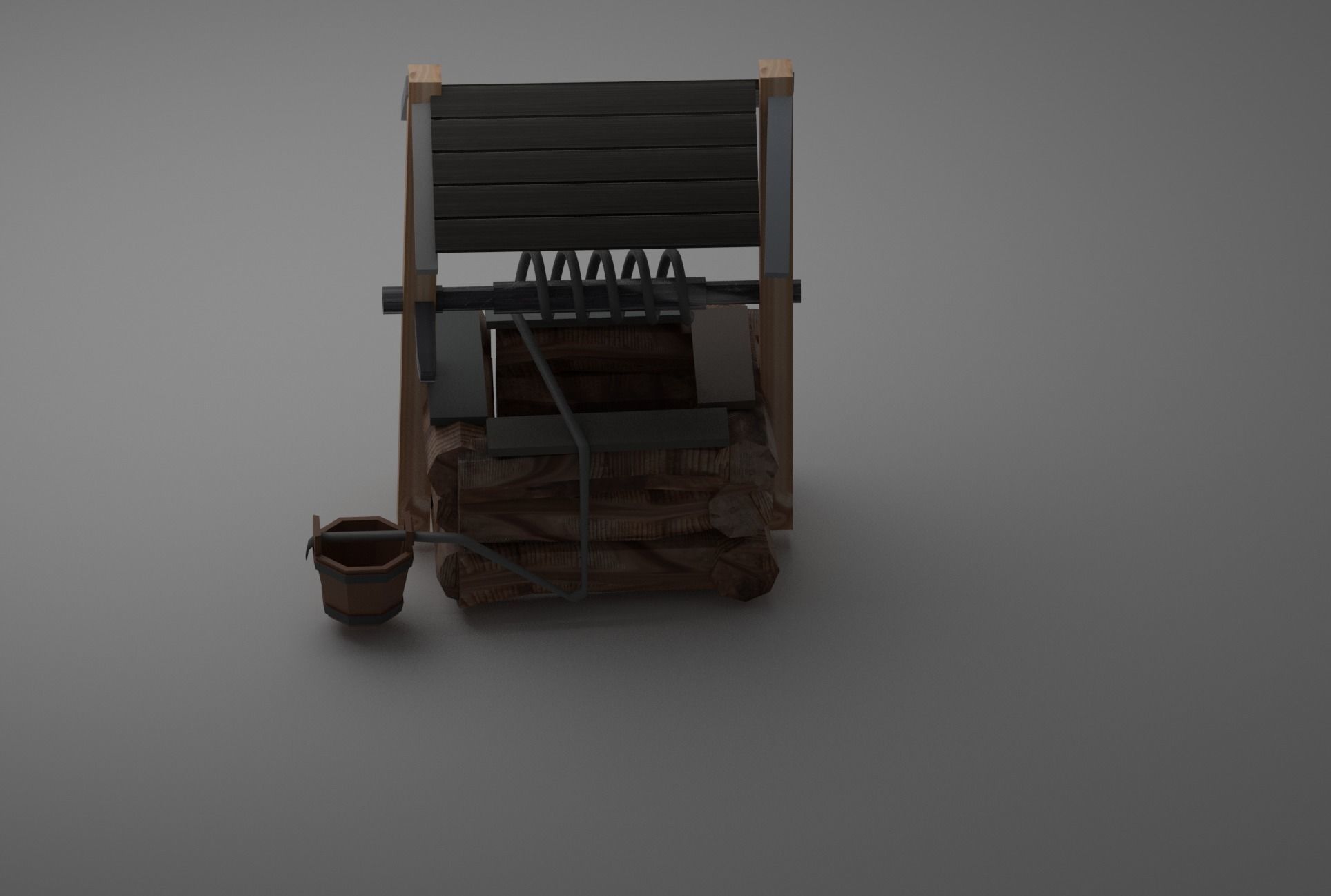 The well wooden water 3D model_1