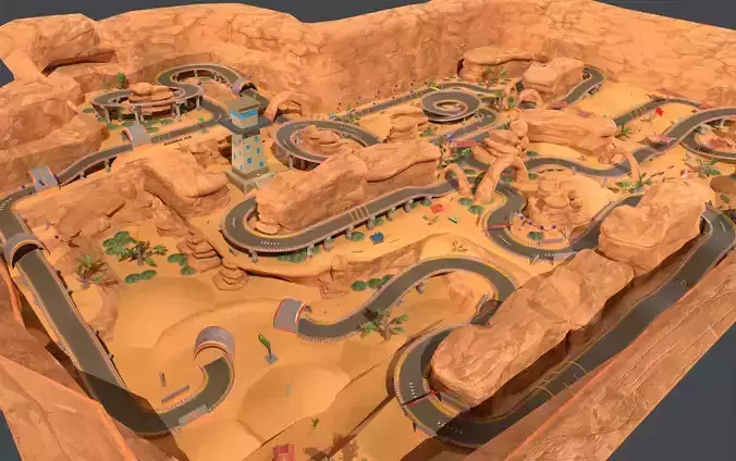 Racing location for casual mobile game