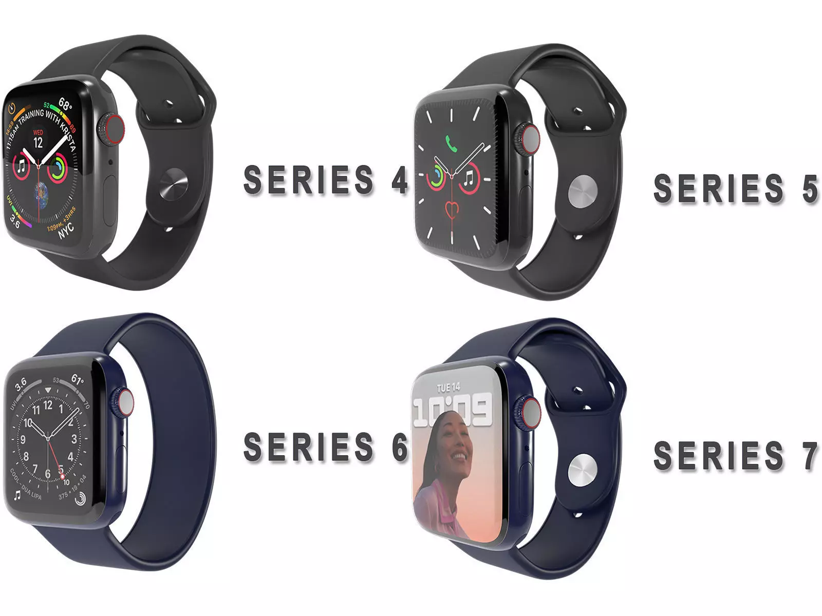 Apple Watch All Series 3D Model Collection_0