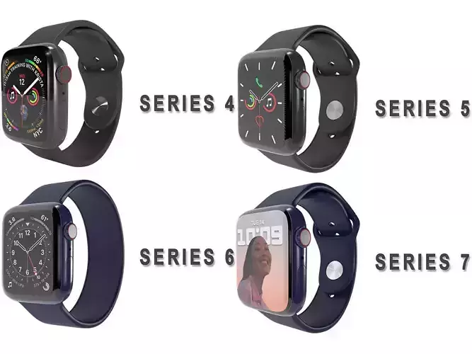 Apple Watch All Series 3D Model Collection