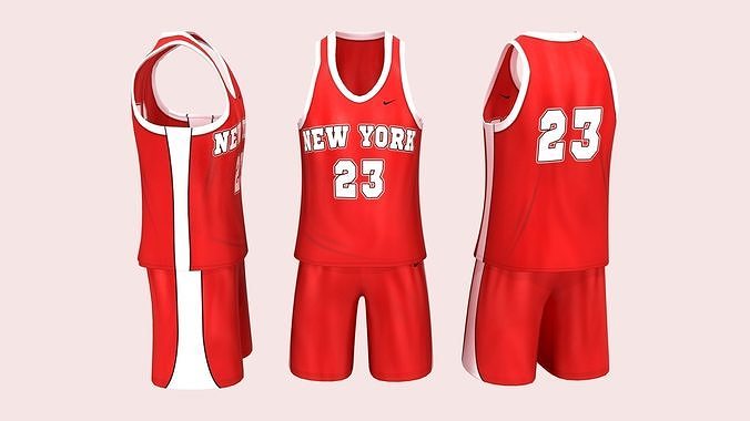 Male Basketball Jersey Set Low-poly 3D model