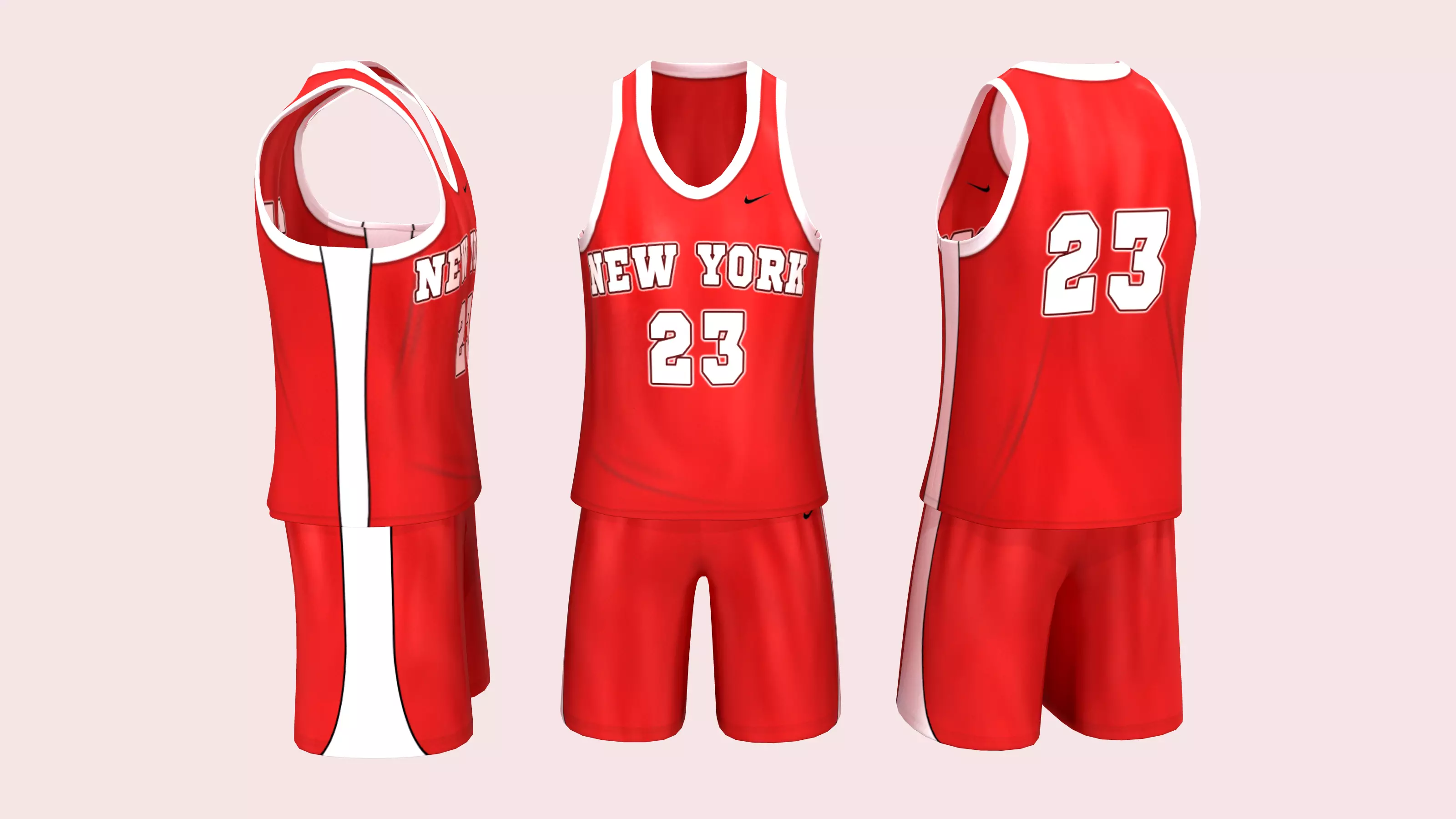 Male Basketball Jersey Set Low-poly 3D model