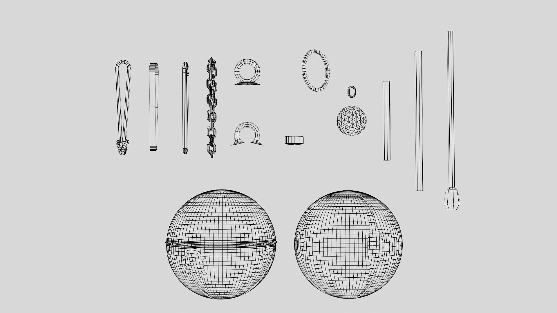 Christmas bell ball builder with 15 mesh 4 skin and 3 colors 3D model_9