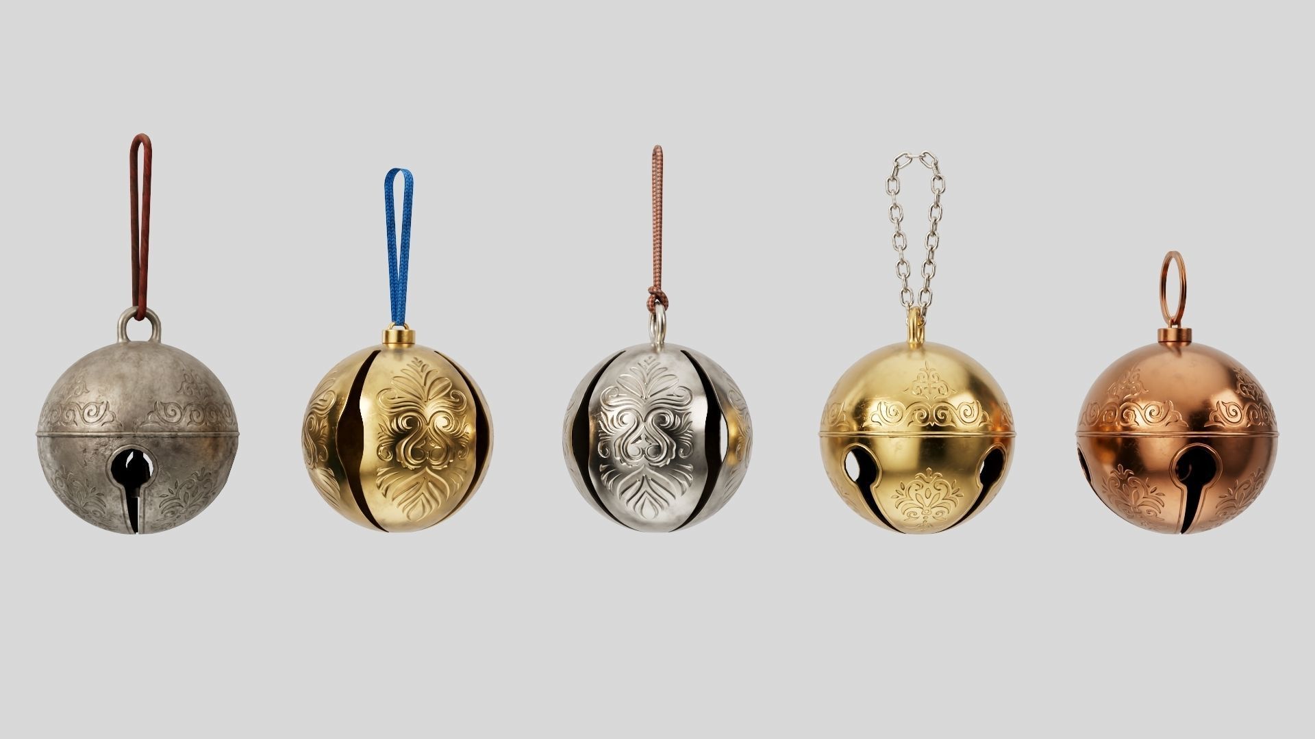 Christmas bell ball builder with 15 mesh 4 skin and 3 colors 3D model_5